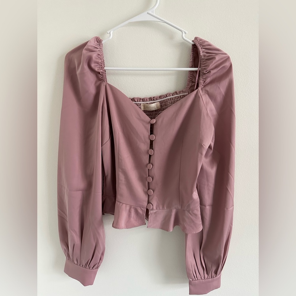 Altar’d State Pink Elegant Blouse